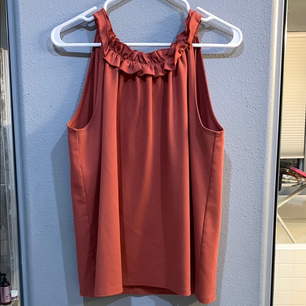 Women's Ruffled Sleeveless Top - Coral Ann Taylor